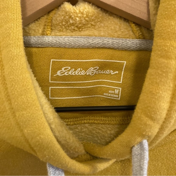 EDDIE BAUER mustard heavy hooded sweatshirt, size M - Picture 3 of 7